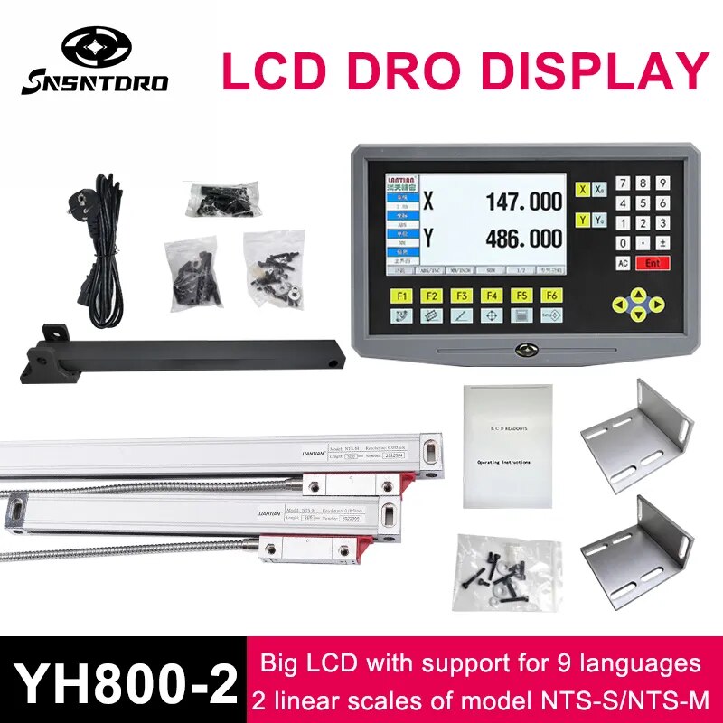YH800-2 2  LCD DRO  ǵ ÷, 9   AC90-260V, 50-1000mm  ü߰ ڴ  , 2 